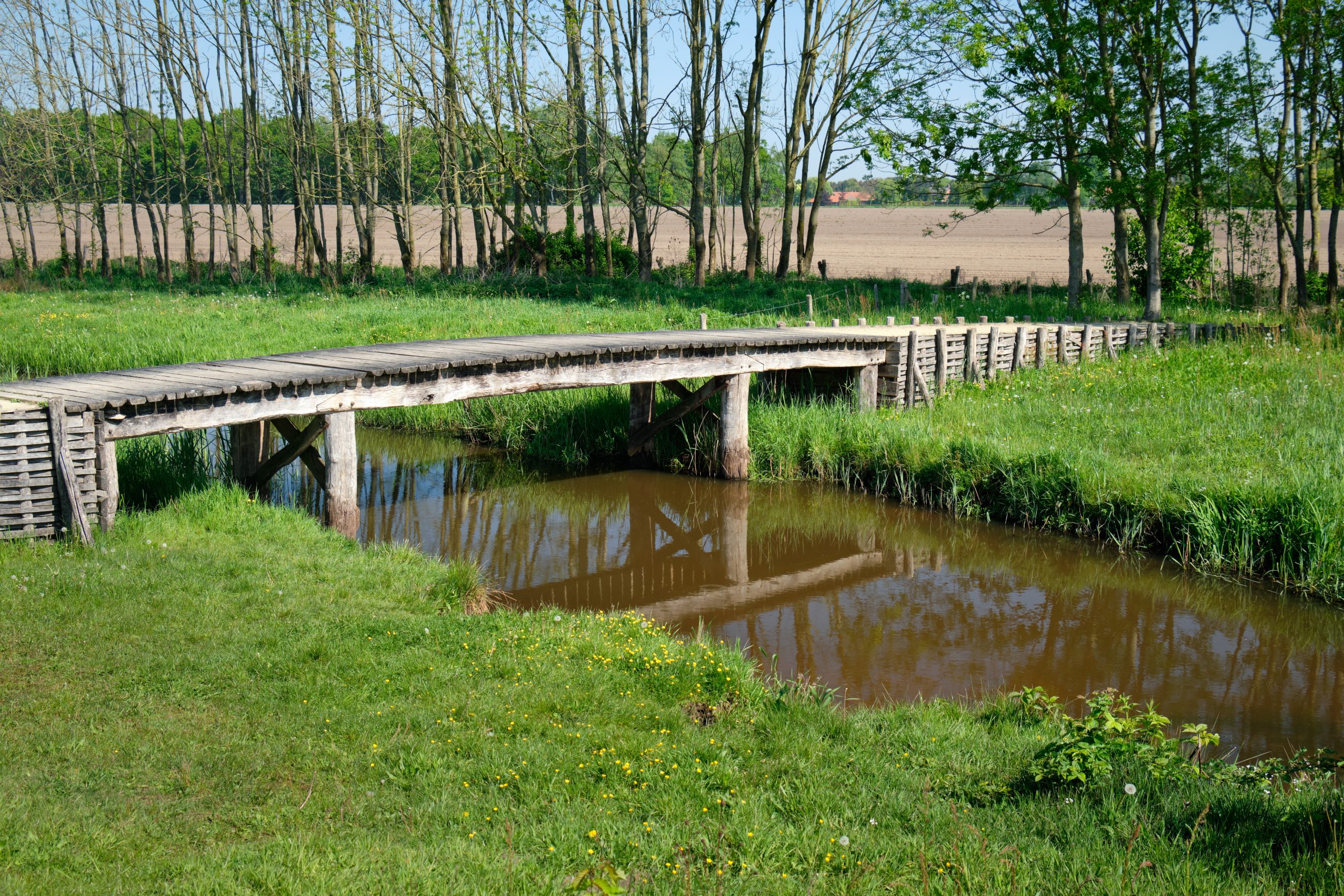 Reconstructie van de Romeinse brug over de Tungelroysebeek.